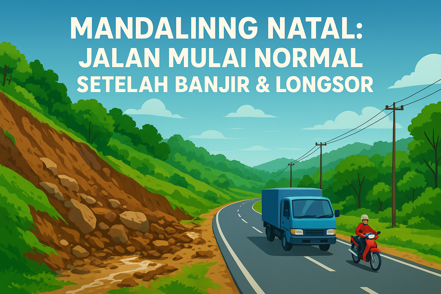 Jalan Mandailing Natal Mulai Normal