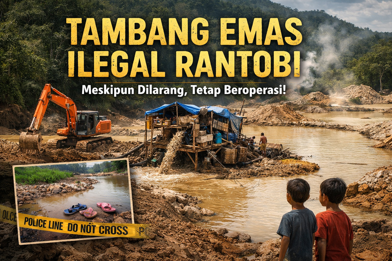 tambang emas ilegal Rantobi